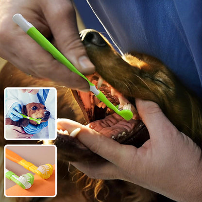 Brosse Dent Chien Triple Tête - Nettoyage Complet 30s | DentaFresh
