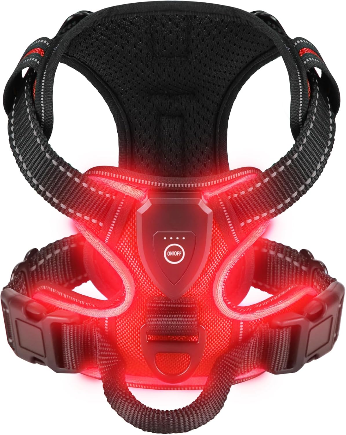 Rechargeable LED Light-Up Dog Harness – Night Visibility