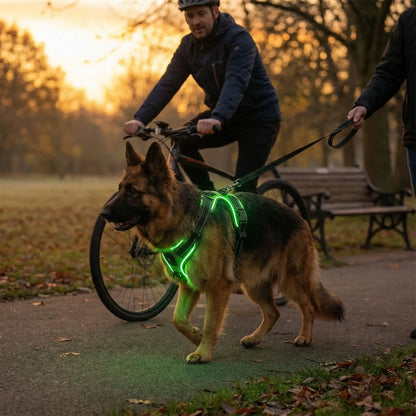 Rechargeable LED Light-Up Dog Harness – Night Visibility